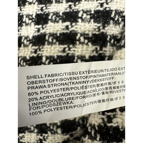 Anthropologie J.O.A Black White Tweed Mini Wrap Skirt Womens Size Small NWT - Picture 9 of 10